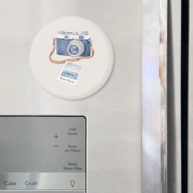 Blauer Ozean Foto Kamera Magnet (In Situ (Kühlschrank))