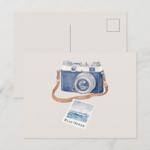 Blauer Ozean Foto Kamera Postkarte