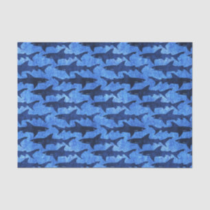 Blauer Ozean-Haifisch-Angriff Seidenpapier