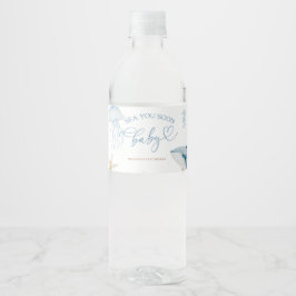 Blauer Ozean sieht dich bald Sommer Flaschenetiket Wasserflaschenetikett