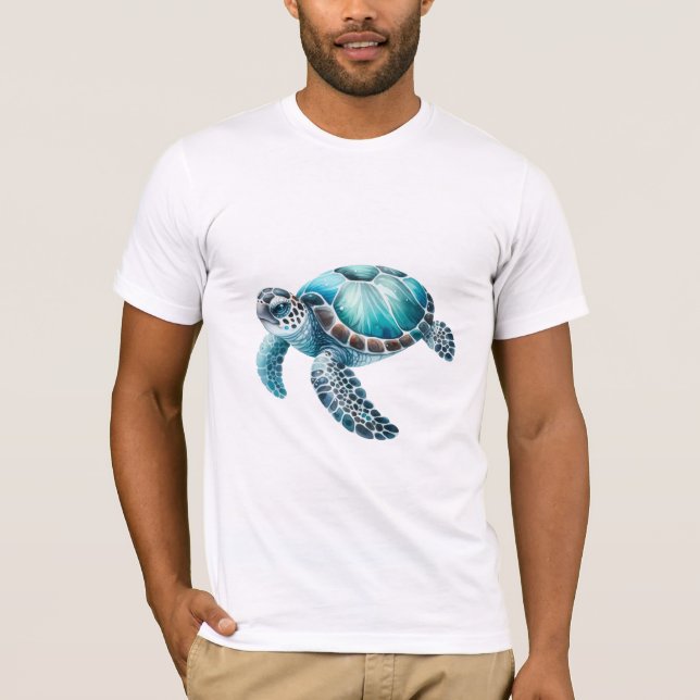 Blauer Ozean Turtle T-Shirt (Vorderseite)
