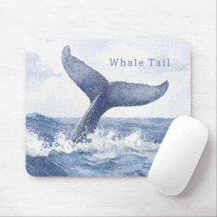 Blauer-Ozean-Wal-Schwanz Mousepad
