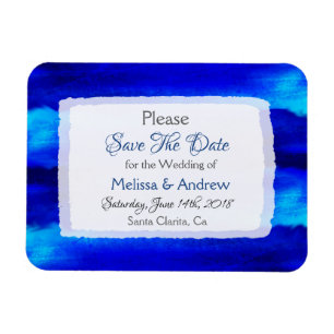 Blauer Ozean-Wasser-Hochzeit-Save-the-Date-Magnet Magnet