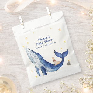 Blauer Ozean Whimsical Duck Stars Whale Baby Dusch Geschenktütchen