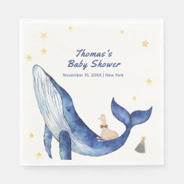 Blauer Ozean Whimsical Duck Stars Whale Baby Dusch Serviette