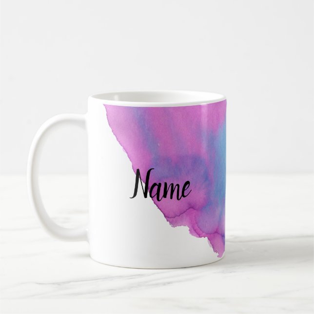 Blauer Paint splash Wasserfarbmuster Novelty Kaffeetasse (Links)