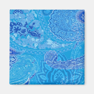 Blauer Paisley-Magnet Magnet