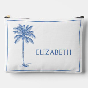 Blauer Palm Palmetto Tree Personalisiert Zubehörtasche