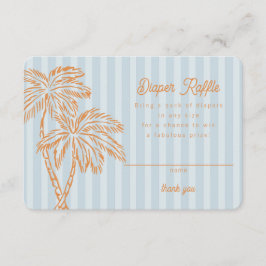 Blauer Palmsprings Pastel Diaper Raffeleinlage Begleitkarte