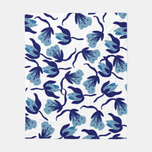 Blauer Pansy Floral: Hand Gezeichnet Nahtlos. Fleecedecke