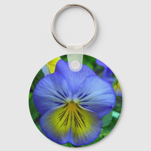 Blauer Pansy Schlüsselanhänger
