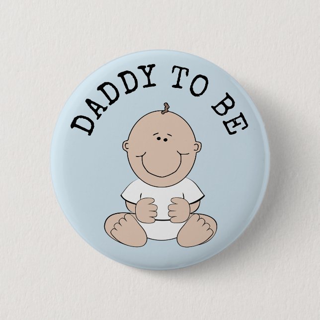 Blauer Papa als Baby-Showknopf Button (Vorderseite)