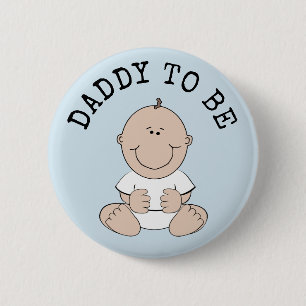 Blauer Papa als Baby-Showknopf Button