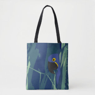 Blauer Papagei Allover Totbeutel