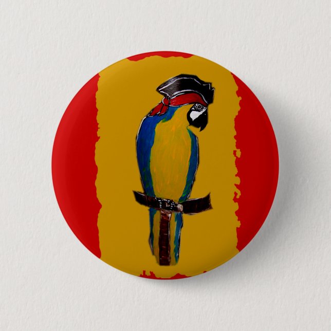 Blauer Papagei Button (Vorderseite)
