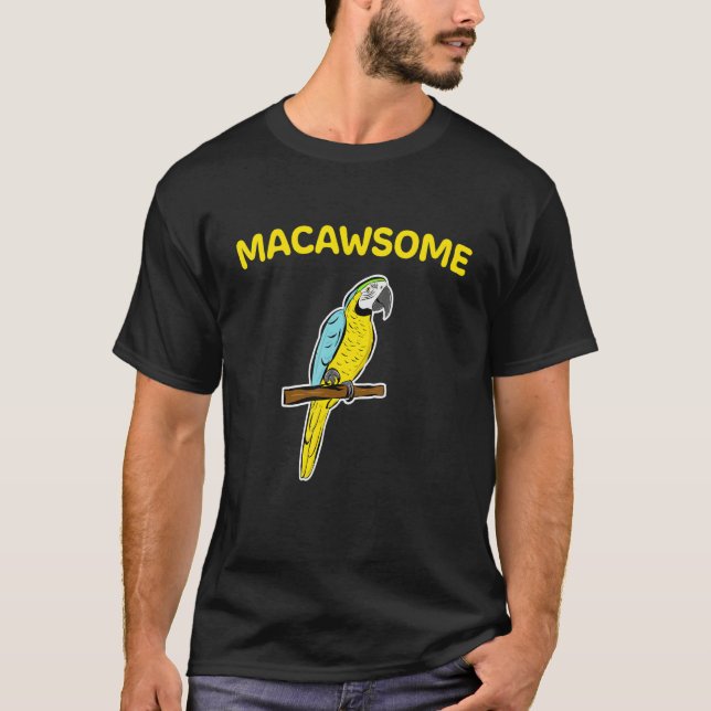 Blauer Papagei Macawsome T-Shirt (Vorderseite)