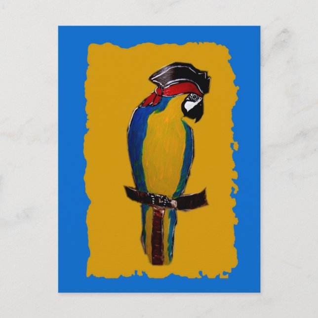 Blauer Papagei Postkarte (Vorderseite)