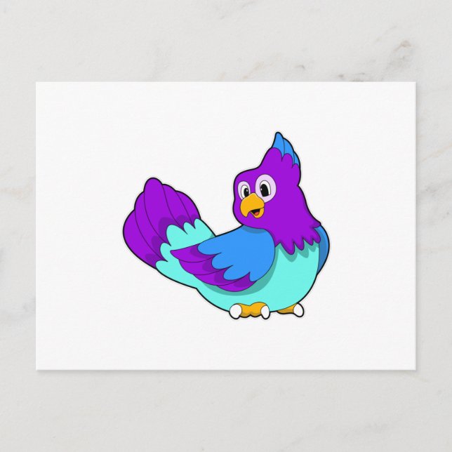 Blauer Papagei Postkarte (Vorderseite)