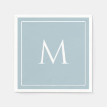 Blauer pastellfarbener, eleganter Monogramm