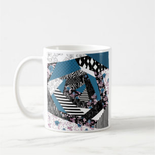 Blauer Patchwork, beliebt, Patchwork, Folklore, ru Kaffeetasse