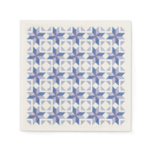 Blauer Patchworkblock Papier Serviette
