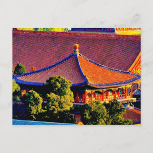 Blauer Pavillon Dach Verbotene Stadt Postkarte