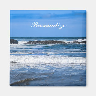 Blauer Pazifischer Ozean mit Namen Magnet