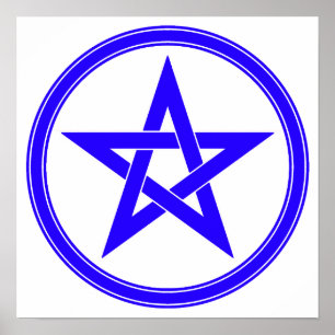 Blauer PentagrammPentagram Poster