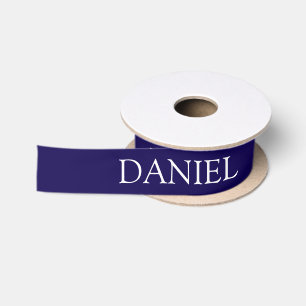 Blauer personalisierter Name Satinband