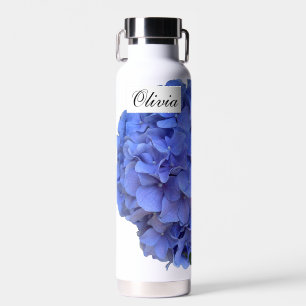 Blauer Perwinkle, elegante Blumenkalligrafie Trinkflasche