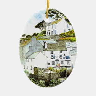 "Blauer Peter-Gasthaus-" Verzierung Keramik Ornament