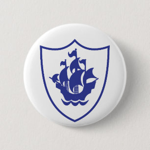Blauer Peter-Schild-Abzeichen Button