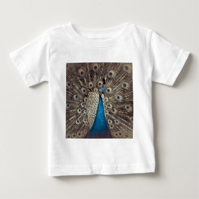 Blauer Pfau Baby T-shirt (Vorderseite)