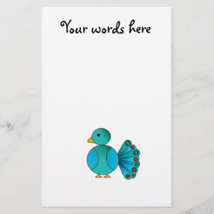 Blauer Pfau Briefpapier