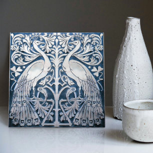 Blauer Pfau Modernista Kunst Barcelona 1903 Fliese