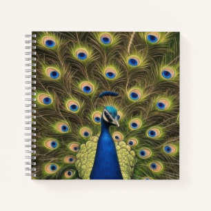 Blauer Pfau Notizbuch