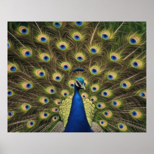Blauer Pfau Poster