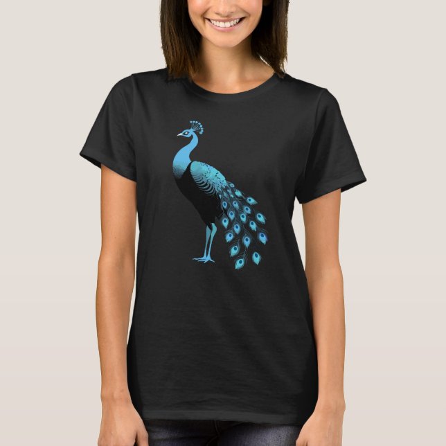 Blauer Pfau T-Shirt (Vorderseite)