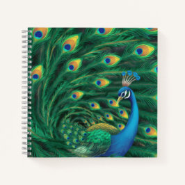 Blauer Pfauen Vogel Notizbuch