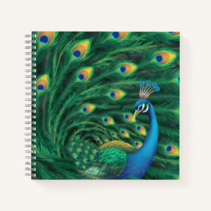 Blauer Pfauen Vogel Notizbuch