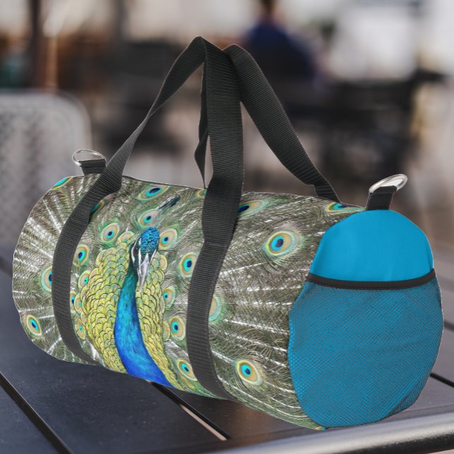 Blauer Pfauenfeder Duffle Bag (In Situ)