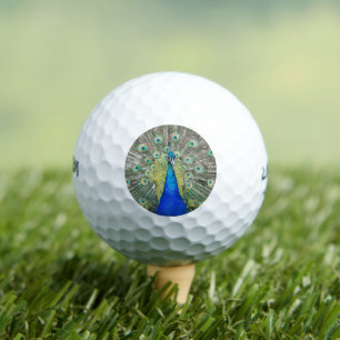 Blauer Pfauenfeder Golfball