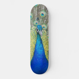Blauer Pfauenfeder Skateboard