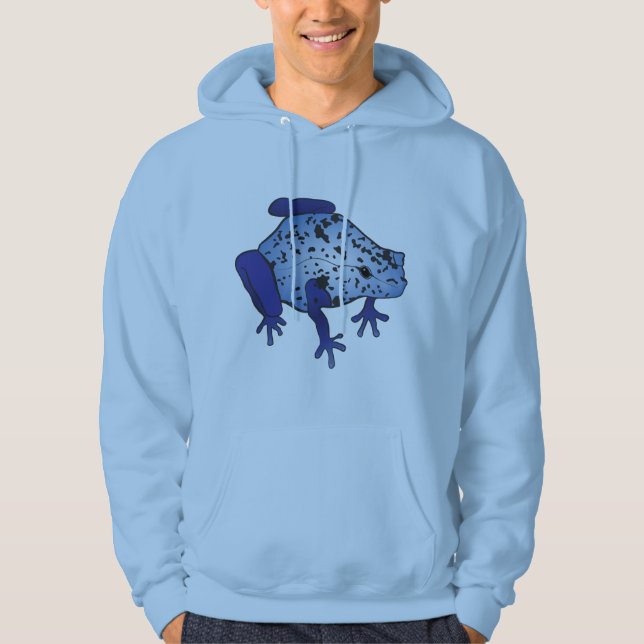 Blauer Pfeil-Frosch Hoodie (Vorderseite)