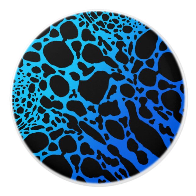 Blauer Pfeilgiftfrosch Keramikknauf (Vorderseite)