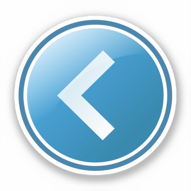 Blauer Pfeilknopf - Links Aufkleber (Vorderseite)