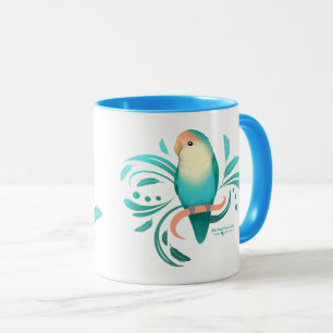 Blauer Pfirsich gegenüber Lovebird Tasse