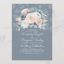 Blauer Pfirsich und rosa Blumengestein Elegante Ho