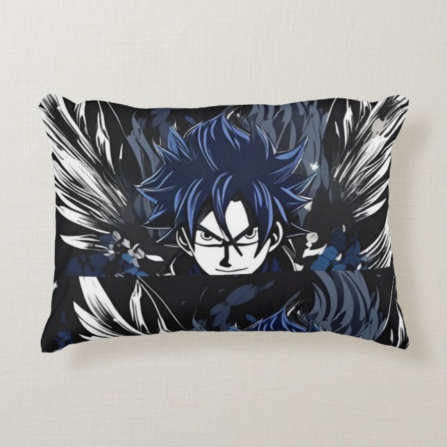 Blauer Phantom-Suchender Dekokissen (Vorderseite)
