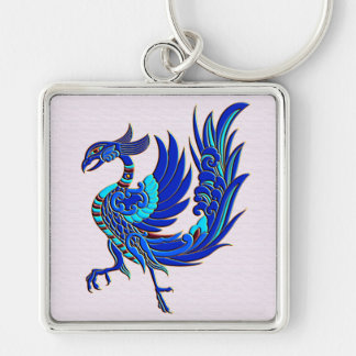 Blauer Phoenix Schlüsselanhänger